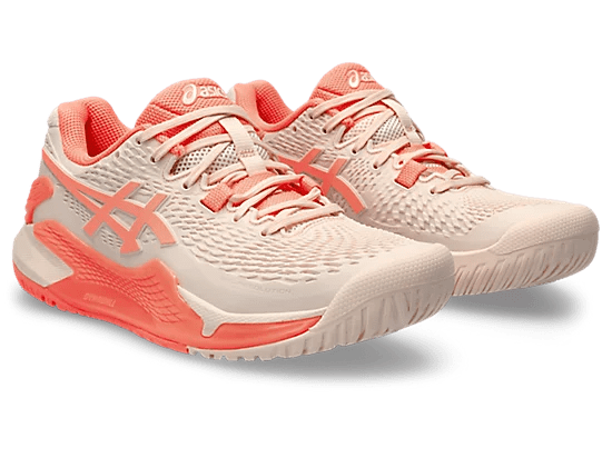 Asics Shoes Asics Women's Resolution 9 Tennis/Pickleball Shoes (Pearl Pink/Sun Coral)