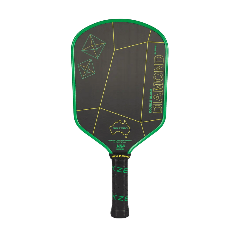 Six Zero Pickleball Paddles 16mm / Australian Green and Gold Six Zero Double Black Diamond Control