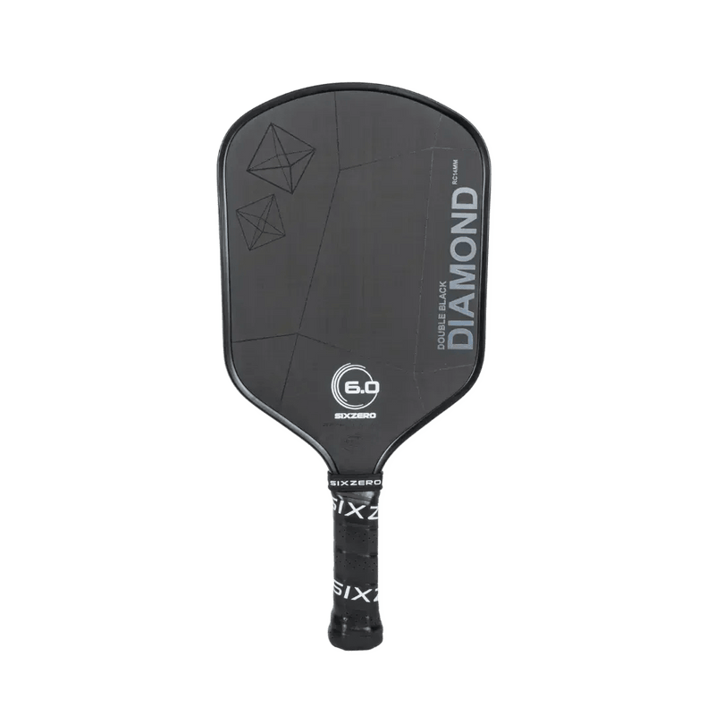 Six Zero Pickleball Paddles Black with white Logo Liteweight / 16mm Six Zero Double Black Diamond Control